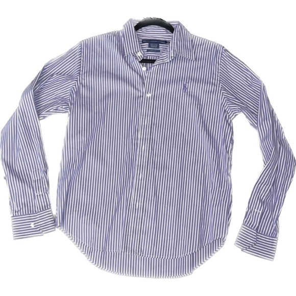 Ralph Lauren Tops - Ralph Lauren Sport Purple Striped Button Down Long Sleeve Shirt